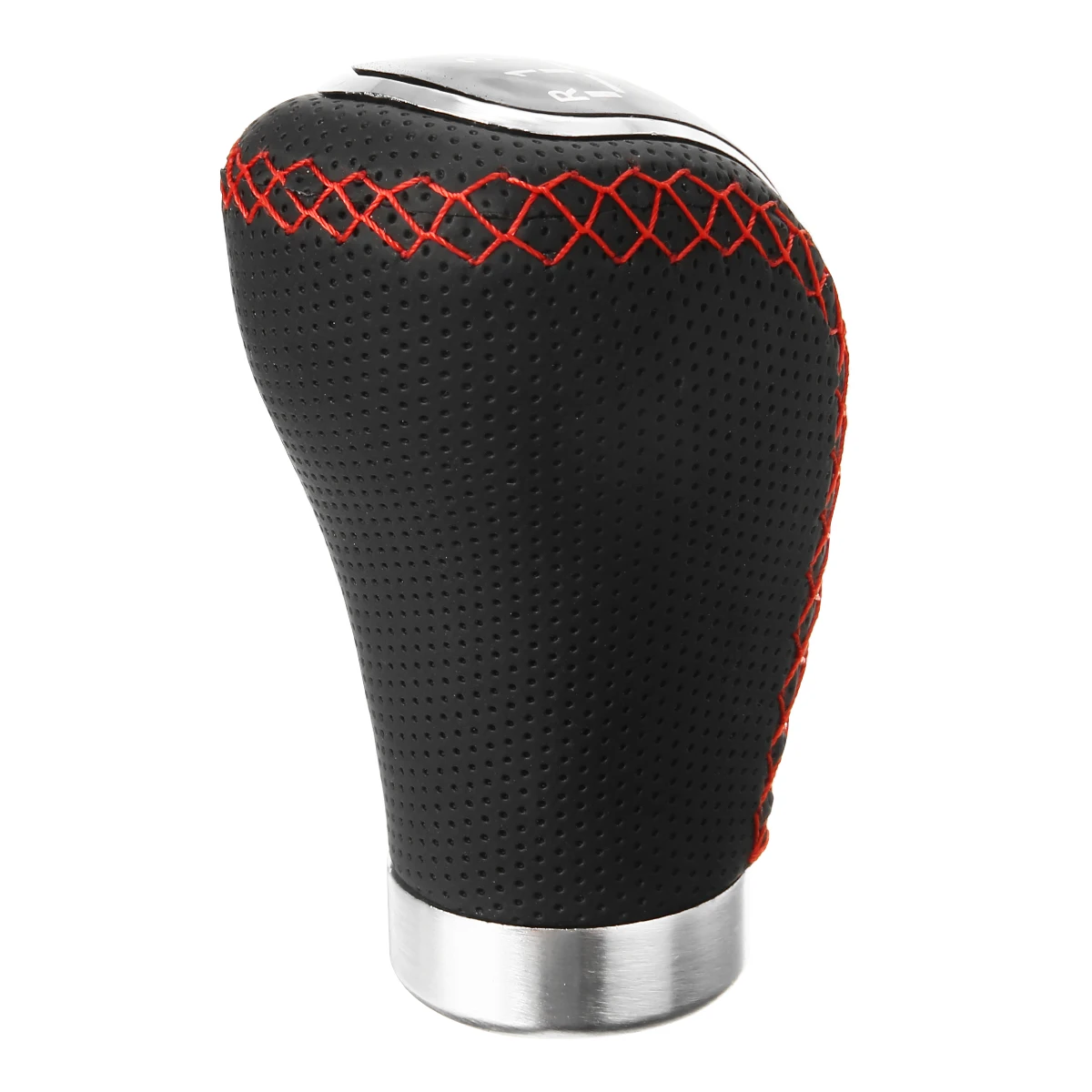 5 6 Speed Genuine PU Leather Gearshift Universal Replacement Manual Car Gear Stick Shift Knob Set 96x50mm