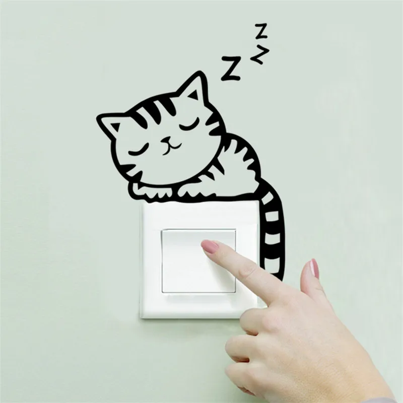 

Sleep Cat PVC New Style The Kitten Multipurpose Switch Stickers Notebook Stickers Wall Stickers