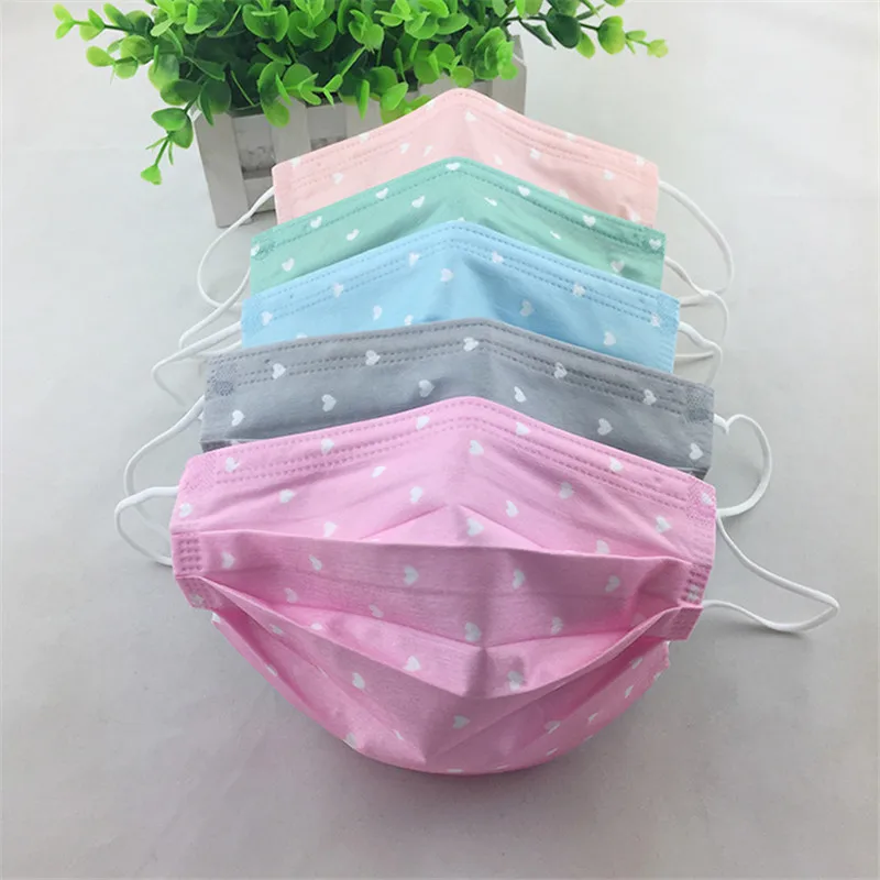 

10Pcs Anti-dust Windproof Outdoor Masks Cute Cartoon Face Mask Disposable 3 Layers Mouth Mask