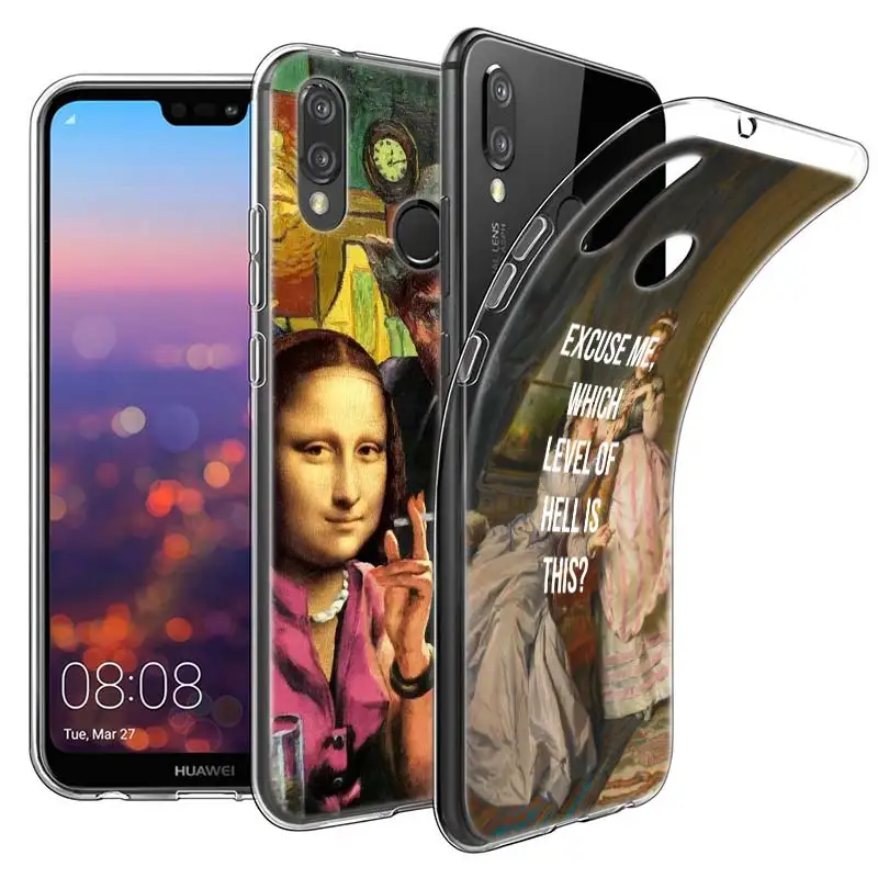 Забавный художественный чехол Mona Lisa для huawei P20 P Smart Nova 3i 4 P8 P9 mini P30 lite Pro силиконовый мягкий ТПУ чехол для телефона