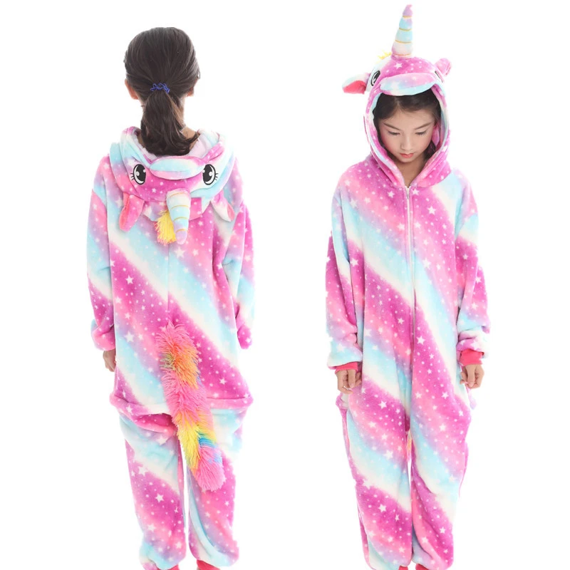 Kigurumi Pajamas Unicorn Kids Animal Children Pajamas for Boys Girls Baby Pyjamas Stich Onesies Winter Sleepwear for 4 8 10 12T