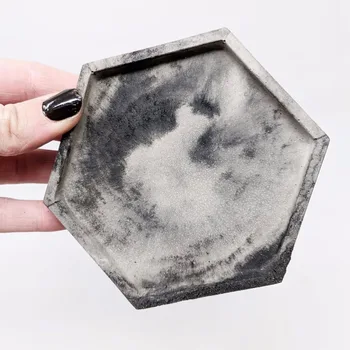 

hexagon coaster silicone mold Concrete Tray Mold Candlestick Plaster mold concrete Pot Pallet Mold
