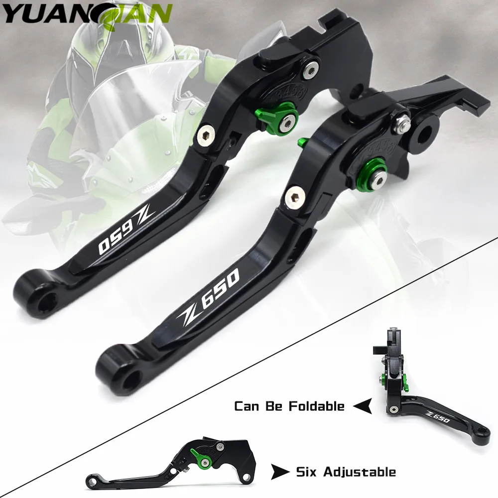 FOR Z650 LOGO Motorcycle Adjustable Folding Extendable Brake Clutch