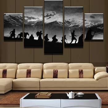 

Wall decor 5 Pieces Snow Capped Mountains Scenery Modern Home Canvas Picture Art HD Print Painting On Canvas poster