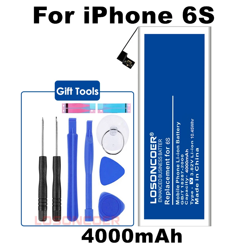 2019 LOSONCOER 4000 мАч запасной аккумулятор для Apple iPhone 6s 6 4 7 дюйма инструменты +