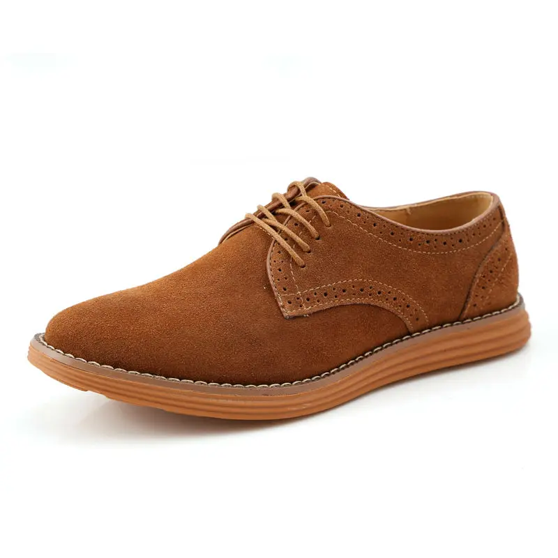 

Hot Sale 2019 Men Casual Shoes Spring Autumn Large Size Nubuck Leather Shoes for Men Lace-Up Loafers Oxfords Flat Shoes EU 38-47
