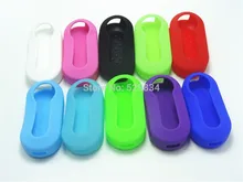 10 Color Silicone car key cover For Fiat 500 Flip Remote Shell Blank Fob to Protect car accessories auto parts