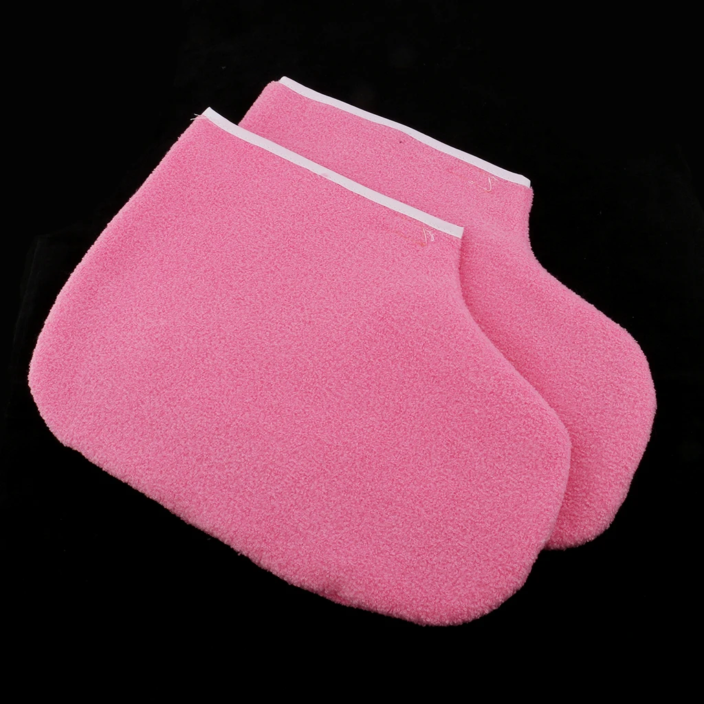 

2 Pairs Soft New Paraffin Wax Protection SPA Hand Foot Mitts Moisturizing Gloves Booties for Warmer Wax Heater Manicure Supply
