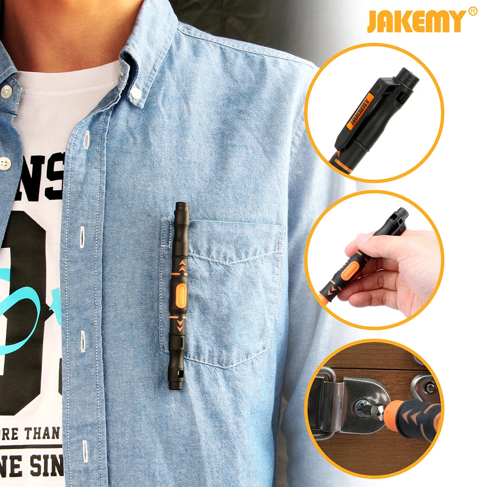 

JAKEMY JM-8155 3 in 1 Portable Double-head Bits Screwdriver Pen Screw-driver Bits Screw Driver DIY Repair Tool