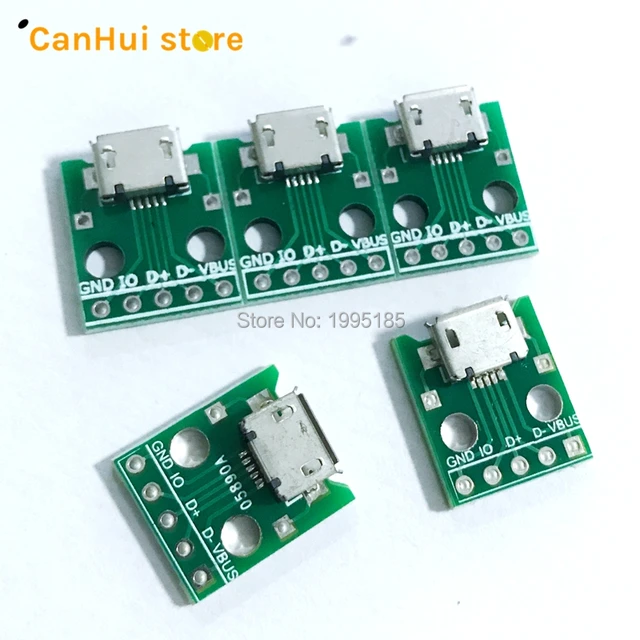 Lot De 5 Connecteurs USB Femelle Avec Plaque PCB - Pour Montage électronique