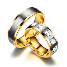 Модный Хрусталь, циркон, камень, обручальные кольца для пар из нержавеющей стали, обручальное кольцо для влюбленных, Anello Love, ювелирные изделия, подарки