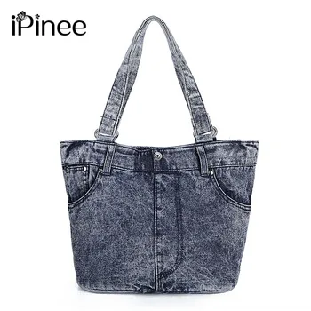 

iPinee Fashion Hobos Women Bag Ladies Brand Denim Handbags Spring Casual Tote Bag Big Shoulder Bags For Woman