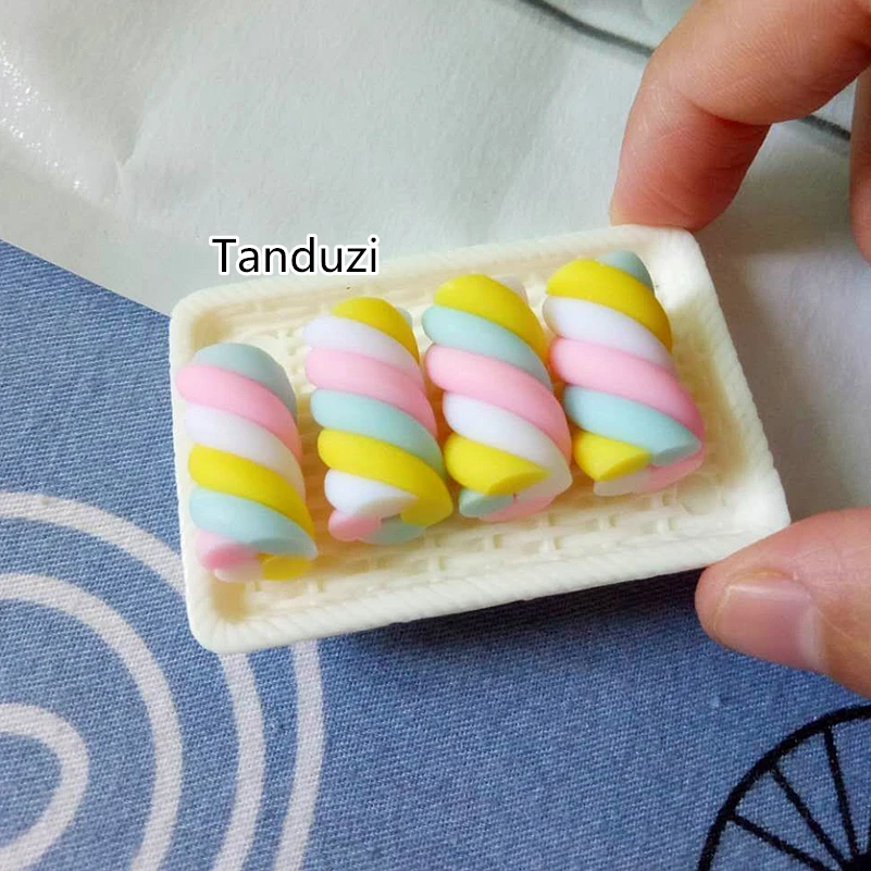 

Tanduzi 20PCS Cute Polymer Clay Cotton Candy Miniature Marshmellows Handcrafted DIY Phone Case Decoration Pendant