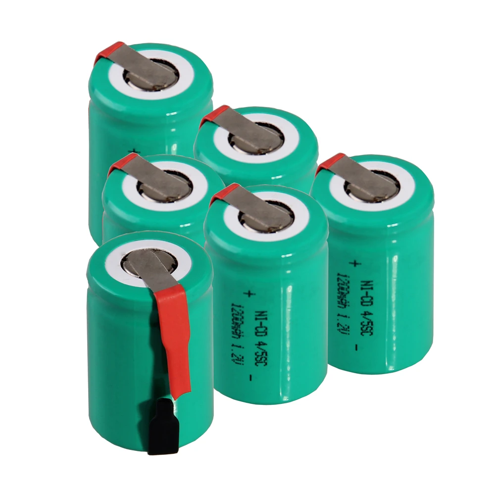 6 шт. размер: 4/5SC 1200 мА/ч 1 2 v никель кадмиевая батарея аккумуляторные батареи для