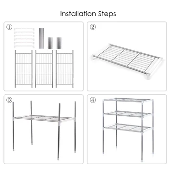 

Unit 2/3-Tier Multi-functional Kitchen Storage Shelf Table Rack Microwave Oven Shelving Bathroom Book Shelf