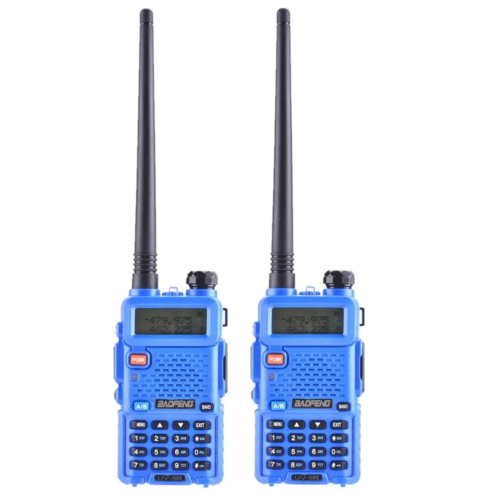 2 шт. Baofeng UV-5R Двухканальные рации VHF/UHF 136-174 мГц и 400-520 мГц Dual Band двухстороннее Радио Baofeng UV5R Портативный трансивер радиостанция рация автомобильная радиостанции баофенг рация портативная - Цвет: A blue pair