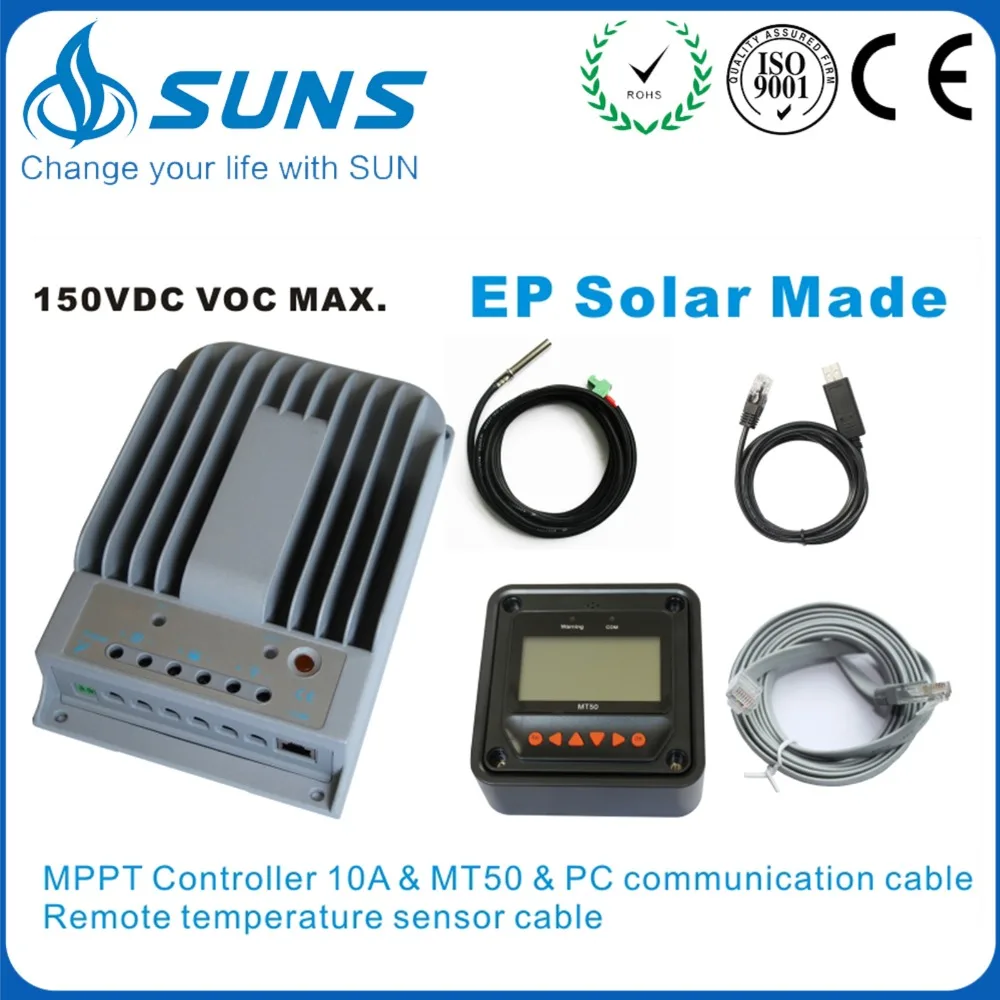 

EPsolar Tracer1215BN 150V MPPT charger controller 10A remote meter MT50 PC Communication & temperature sensor cable
