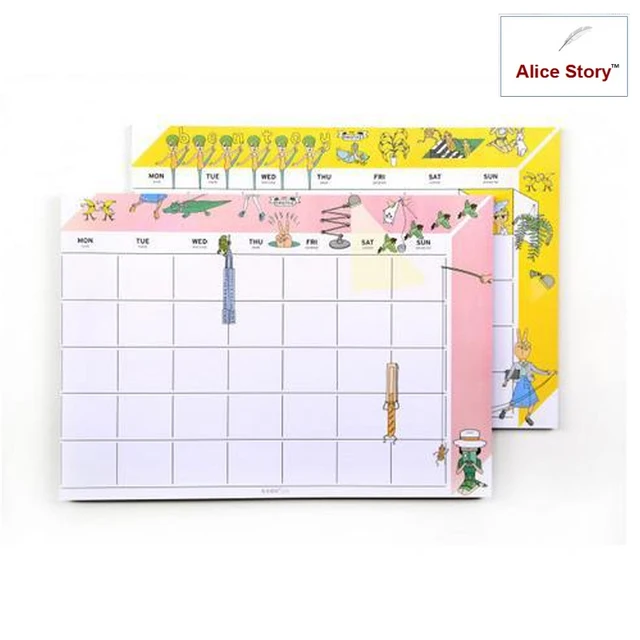 oohlala bentoy a4 size desk note pad monthly weekly planner desktop