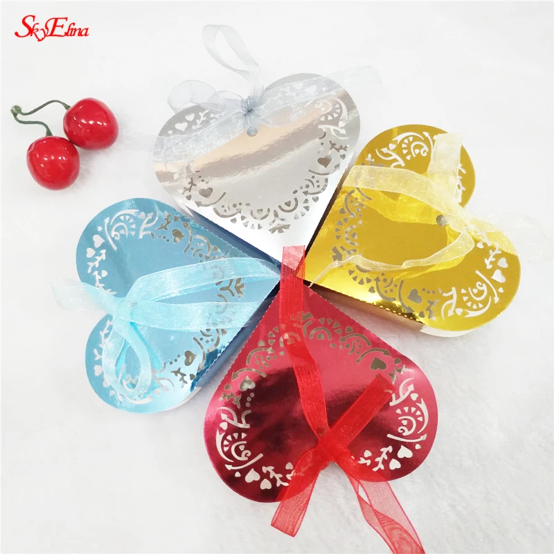 10/50 шт./компл. Love Heart Party полый для конфет коробки свадебного украшения Baby Shower