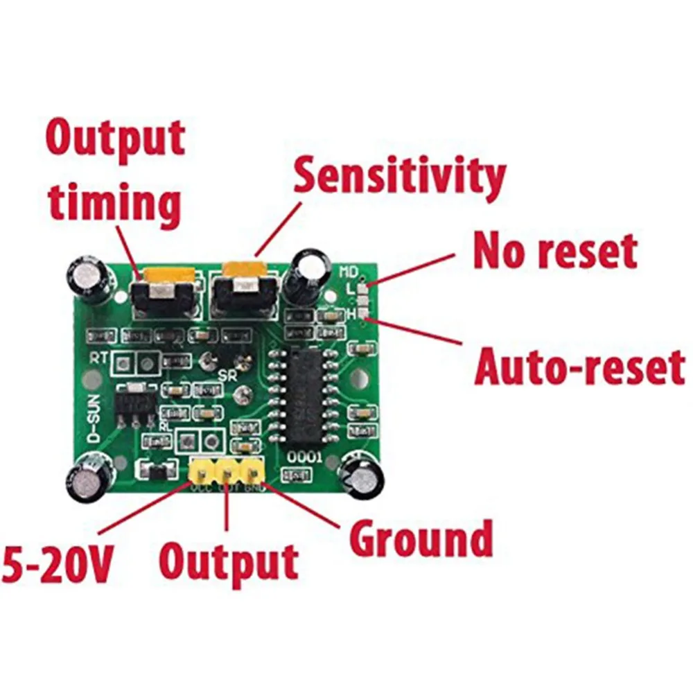 Модуль датчика движения SR501 HC-SR501 Регулировка ИК-пироэлектрический инфракрасный PIR датчик движения модуль детектора для Arduino Diy Kit
