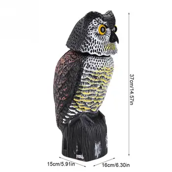 

Outdoor Hunting Plastic Fake Owl Decoys Scarecrow Rotating Owl Garden Bird Repellent Fake Owl Pest Control Garden Yard Decor