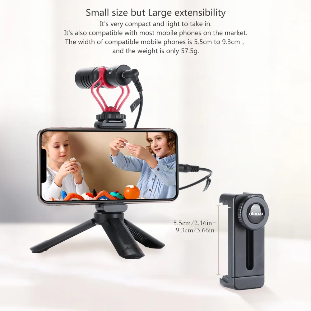 

Ulanzi Cell Phone Tripod Mount Adapter w Cold Shoe, Metal Phone Tripod Adapter 1/4 inch Screw Compatible for iPhone Xs Max XR 8