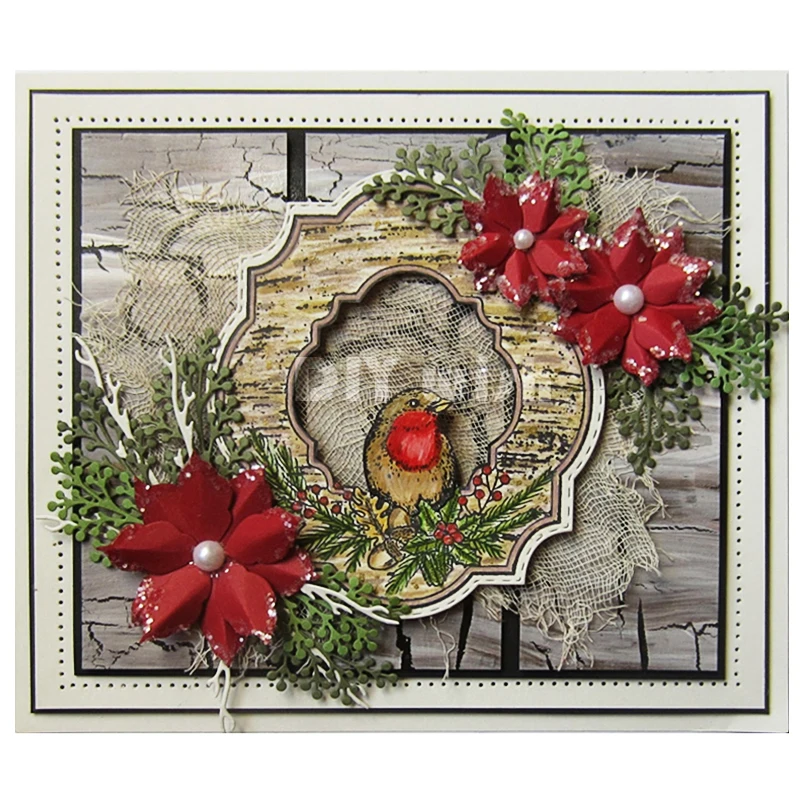 

Oval Holly Lattice Frame Dies Metal Cutting Dies for Scrapbooking Christmas Decoration DIY Cards Making Crafts Dies Cut New 2018