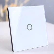 EU/UK Standard Wall light touch switch, Wireless Remote Control touch Switch, Crystal Glass panel 1/2/3 Gang 1 Way Smart switch