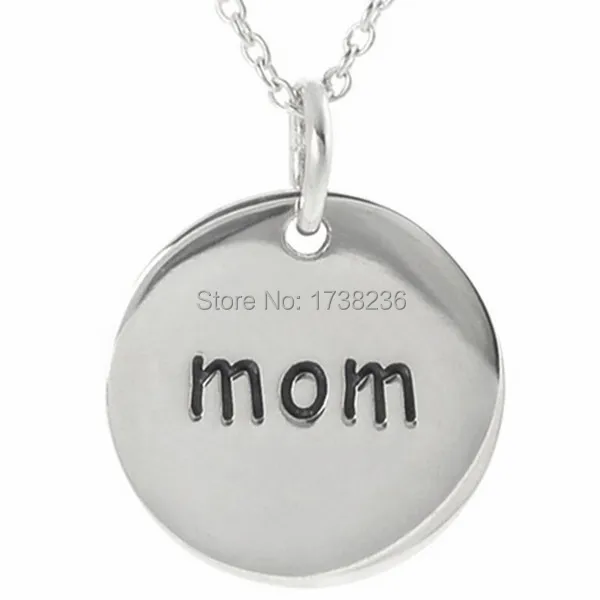 Custom Engraving Mom Message Disc Pendant Necklace Mother Birthday