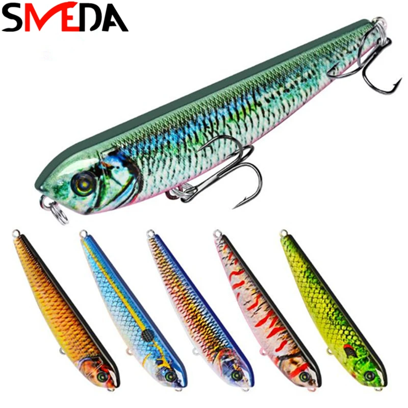 

Wobblers 90mm Fishing Lure Laser Hard Bait Popper Pencil Artificial Bait 3D Eyes Fishing Crankbait Minnows