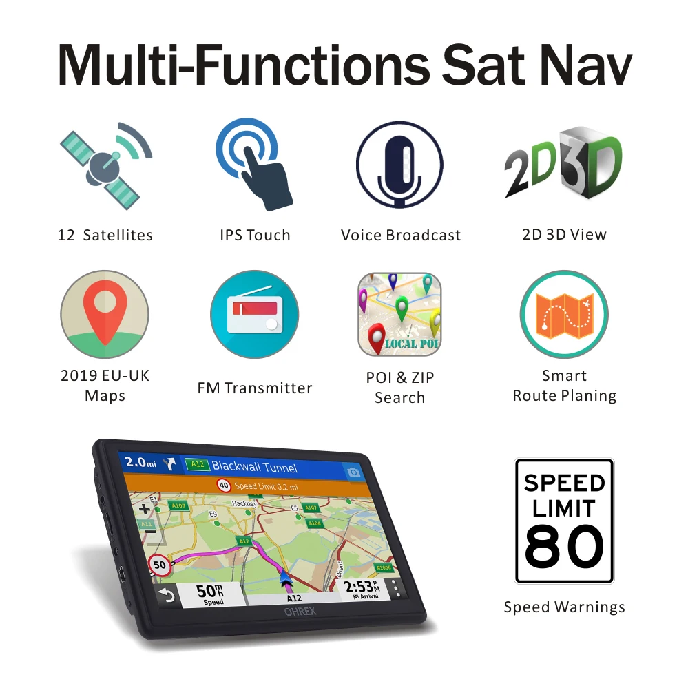 OHREX 736 7 дюймовый Bluetooth емкостный экран грузовик автомобиль GPS навигатор 8G не Caton