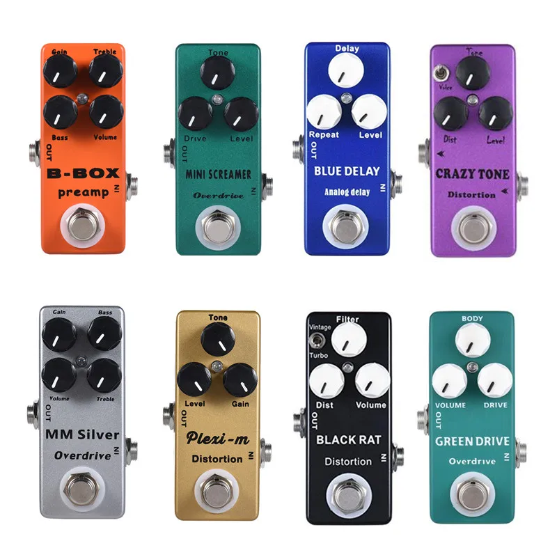 Moskyaudio Mini Guitar Effect Pedal Overdrive Delay Distortion Boost Preamp Pedals