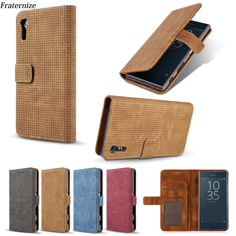 

Luxury business Retro Wallet Case For Sony Xperia XZ XZS X compact Breathable Phone Bag retro Leather Filp Cases Cover Card Slot