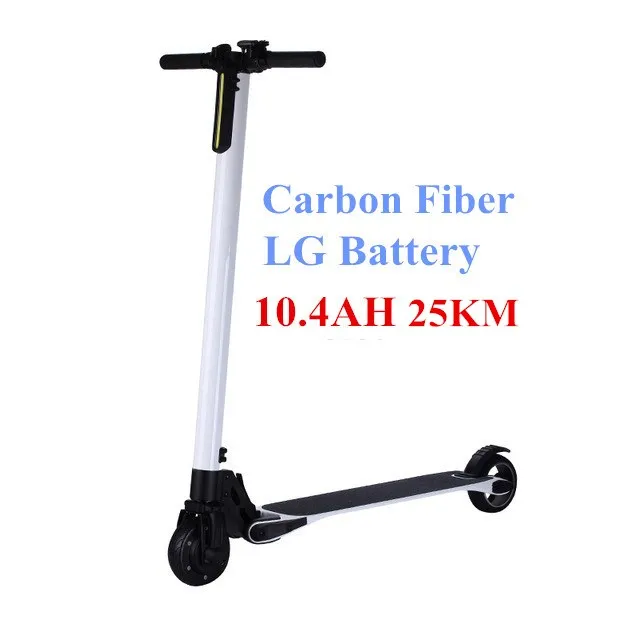 Складной S3 скутер Pro Carbon Электрический Скутер Ховерборд 10.4AH LG Аккумулятор для взрослых и детей электрический велосипед - Цвет: Carbon Fiber LG10