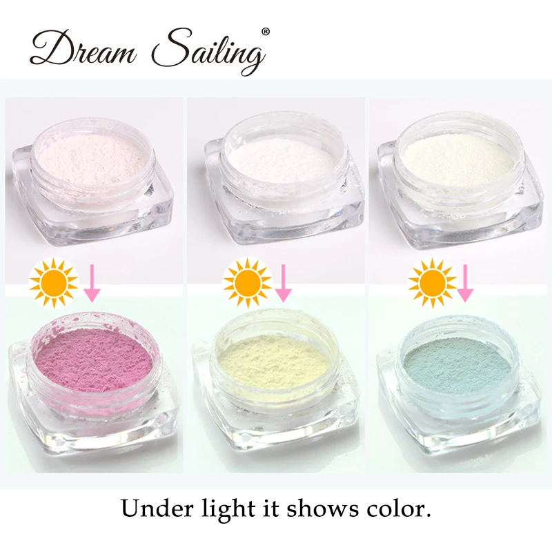1g Sunlight Sensitive Changing Color Powder UV Light Nail Photochromic Pigment Manicure Nail Art Decoration UV gel polish