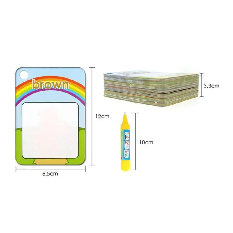 Kids Magic Water Drawing Toy Cardboard Cognitive Digital Card Magic Pen Set Painting Education Toy Gift for Girls Boys Baby  