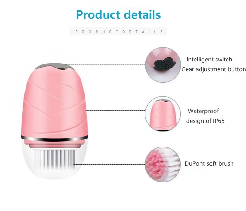 Электрический вращающийся уход за лицом Чистящая Щетка массажная вибрационная Массажная щетка для лица Водонепроницаемый очищающее средство для лица, грязи, удалить по уходу за кожей