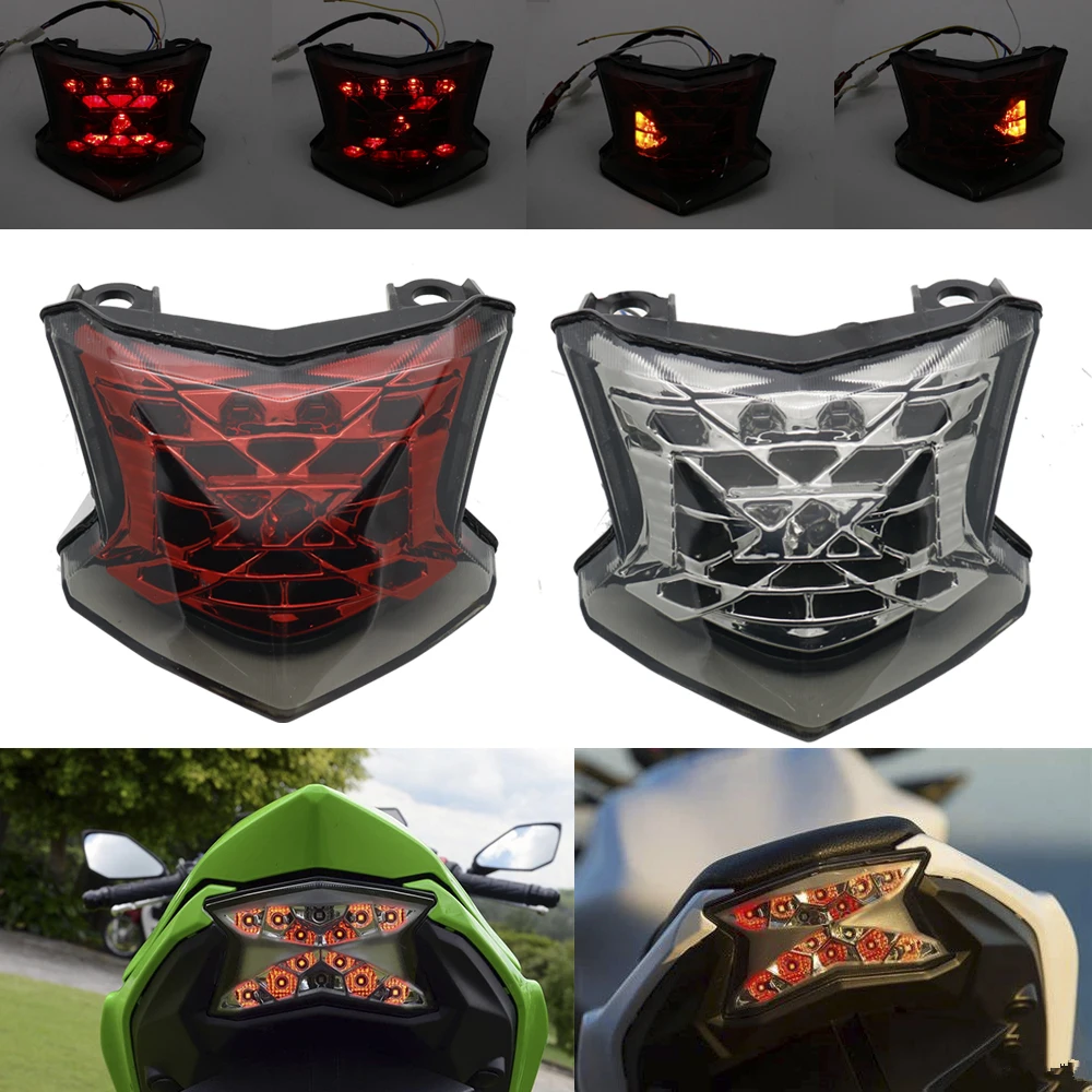 Motorcycle Integrated LED Rear Tail Light Brake Stop Light Turn Signals For Kawasaki Taillight Z650 Z900 NINJA 650 ABS 2017 2018 (17)