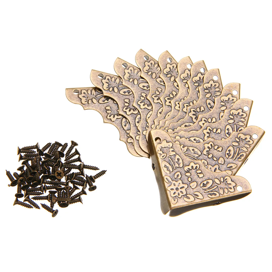 Antique Jewelry Box Corner Foot Wooden Case Corner Protector Frame Leg Decorative Protector Screw Set Furniture Hardware 3color Antique Jewelry Box Corner Foot Wooden Case Corner Protector Frame Leg Decorative Protector Screw Set Furniture Hardware 3color