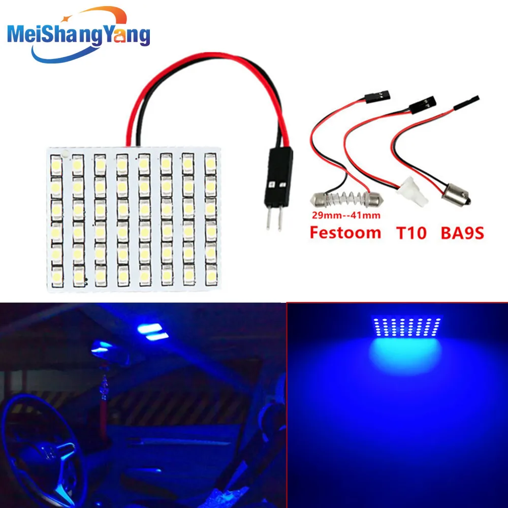 Светодиодная панель для автомобиля 48 SMD синяя белая тёплый белый свет лампы T10 BA9S