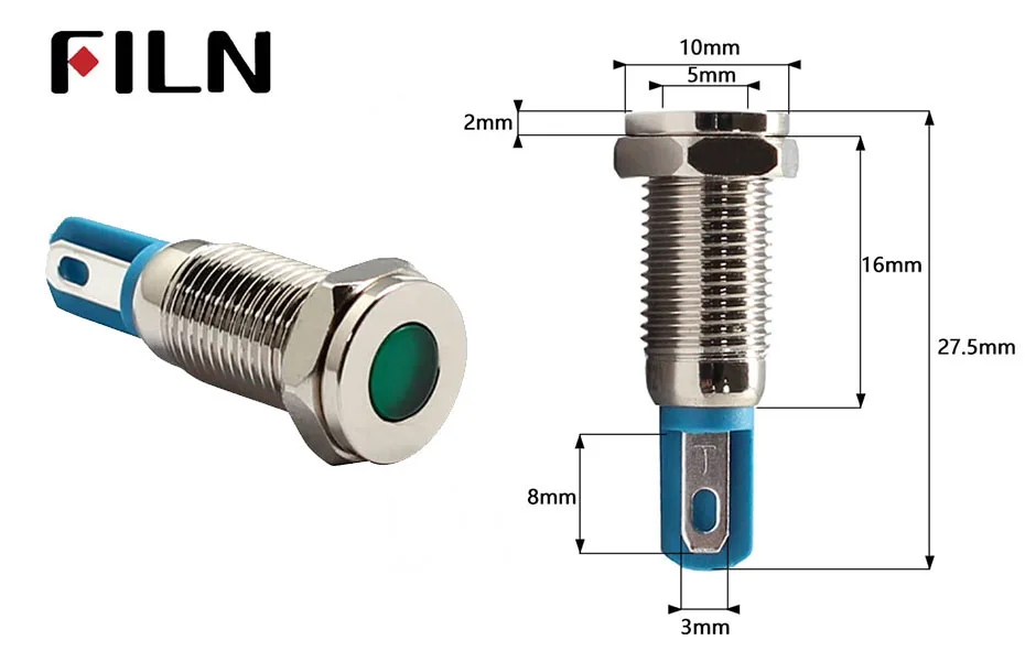 8mm soler pin led indicator