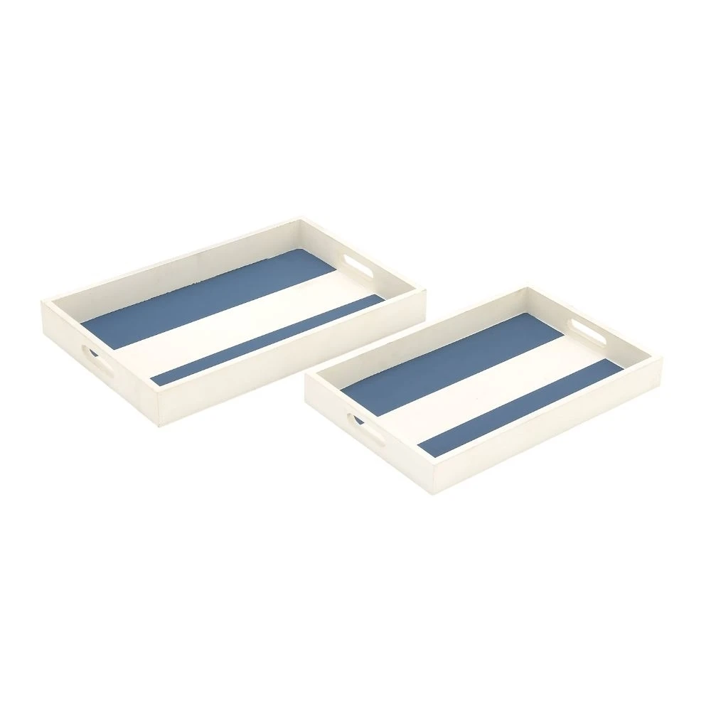 Charming Wood Tray Set Of 2