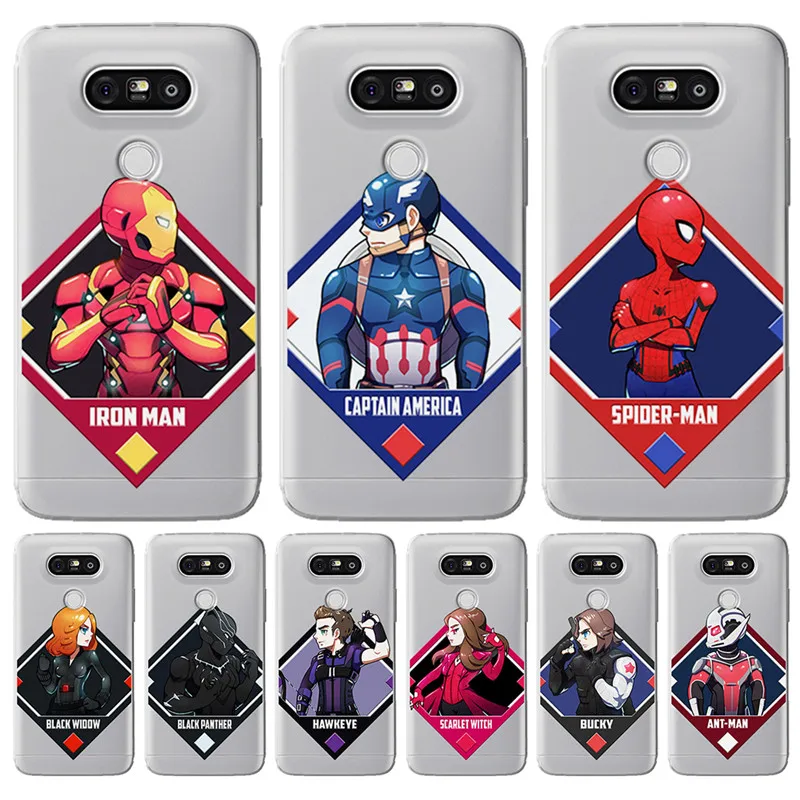 

Cartoon Iron Man Spider-Man Luxury For LG G 4 5 6 Q 6 8 K 4 7 8 10 2017 X power 2 screen Case Cover Funda Coque marvel Etui cute