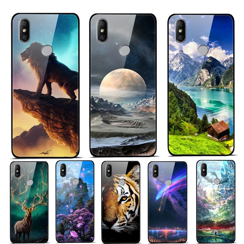 Чехол Starry sky для xiaomi mi 8 закаленное стекло жесткая задняя крышка мягкий край mi8