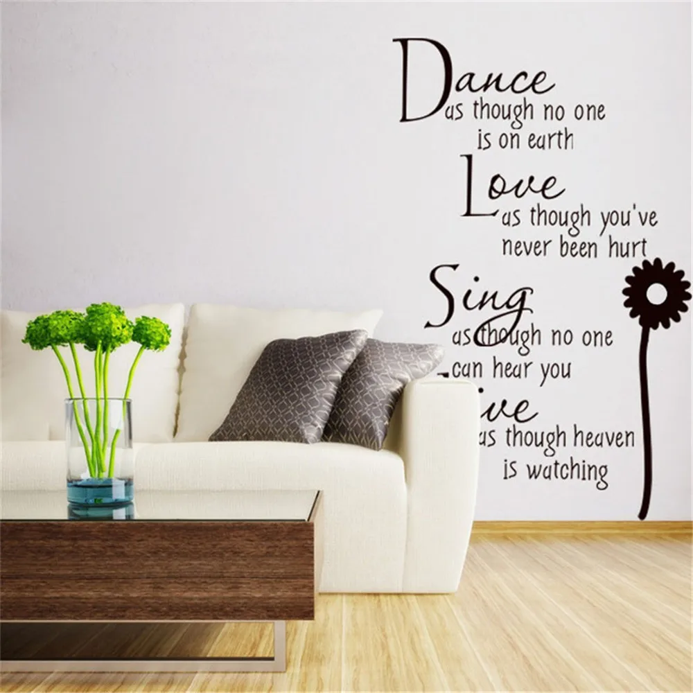 Giant chambre citation live to dance wall art autocollant transfert pochoir autocollant vinyle