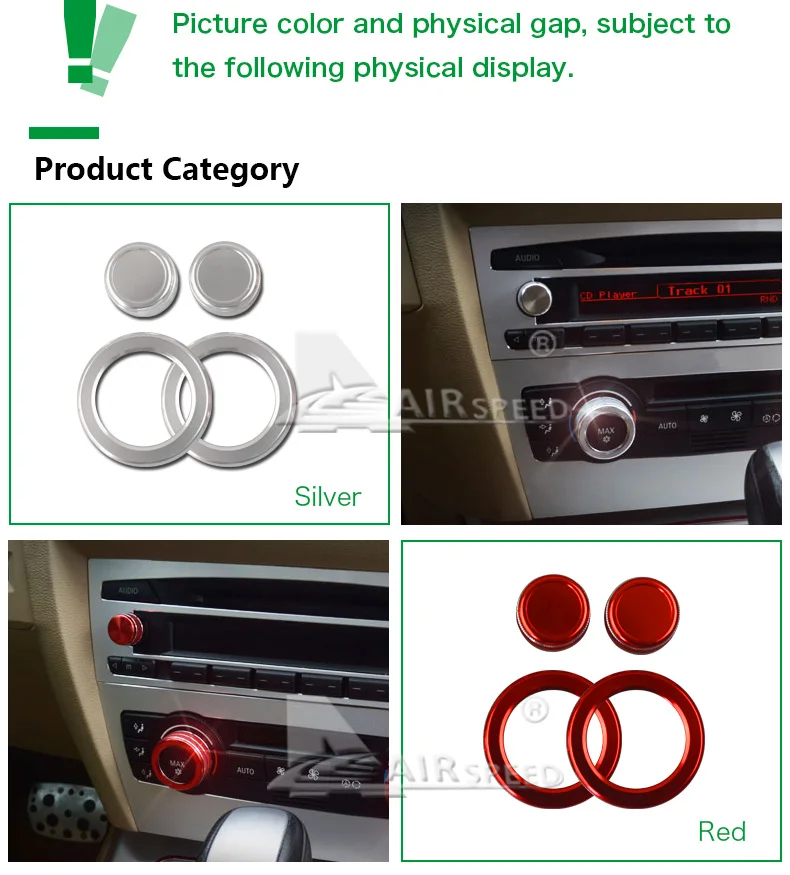Airspeed алюминиевый сплав для BMW E90 аксессуары 2005-2012 для BMW E90 внутренняя отделка автомобиля кондиционер AC Регулятор Громкости Крышка