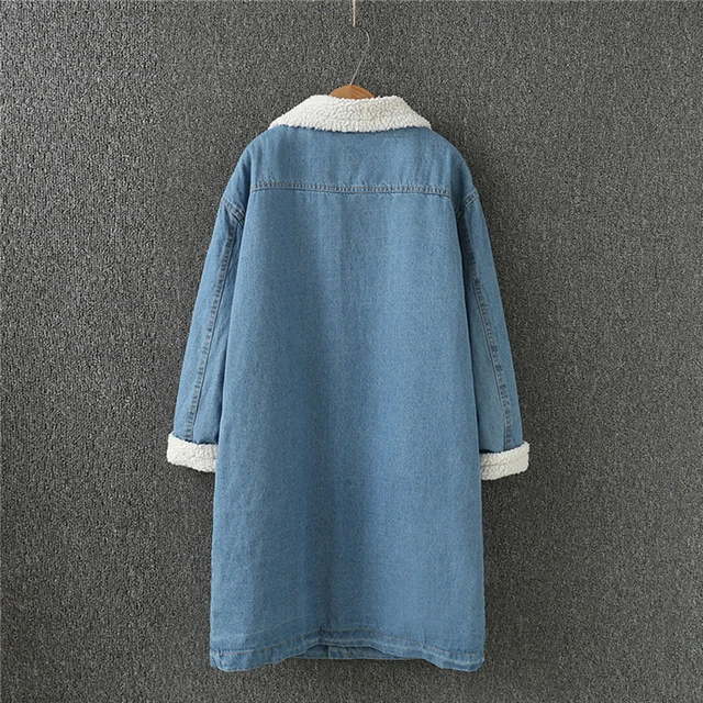 BONU Long Winter Lamb Fur Denim Park For Women Loose Plus Size 5XL Jeans Jacket Women Large Size Coat women's windbreaker Coat 1
