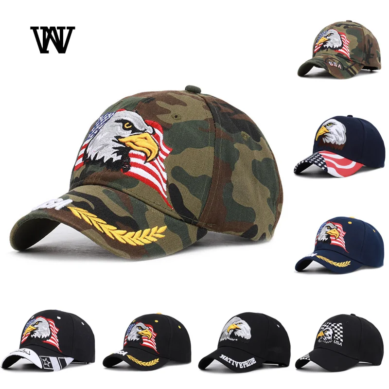 Орел кепки-бейсболки с вышивкой мужские американский флаг Женская кепка с солнцезащитным козырьком США хлопок Дальнобойщик кепка хип хоп шляпа папы костяная BQM-CZX30