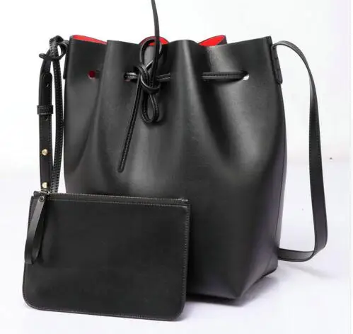 Women Shoulder Bag Famous Brand Bucket Bag Drawstring Bucket Bag Crossbody Messenger Handbag with Small Pouch