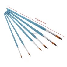 6 шт. набор кистей для рисования нейлоновые волосы круглые кончики Акварельная масляная Акриловая картина и Прямая поставка